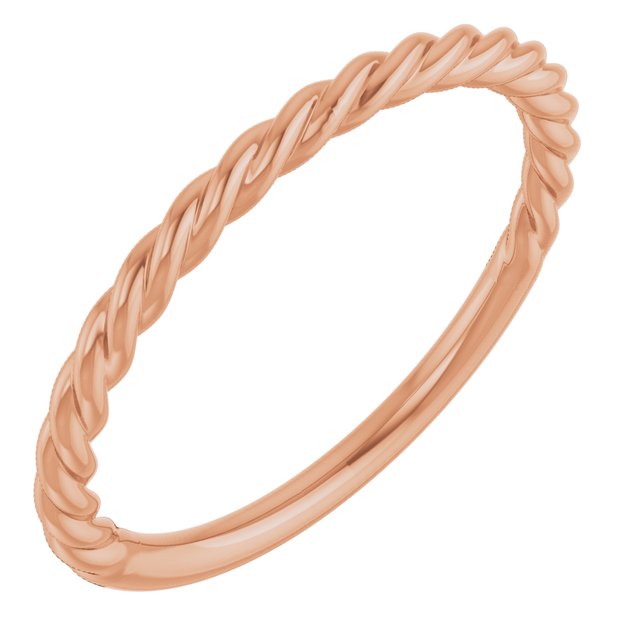 1.7mm rope stacking band in 14K Rose Gold