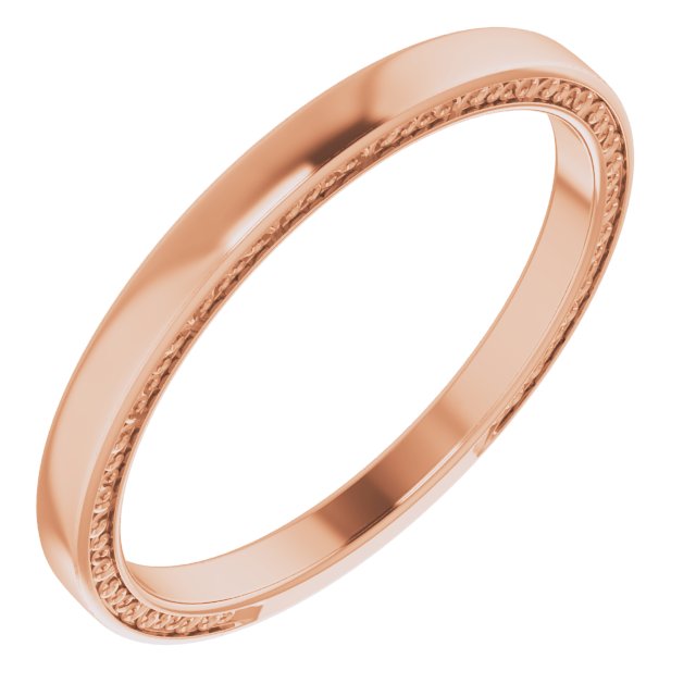 2mm sculptural stacking ring in 14K Rose Gold