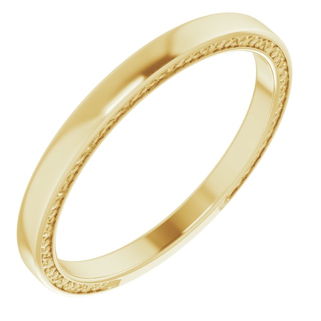 2mm sculptural stacking ring in 14K Yellow Gold