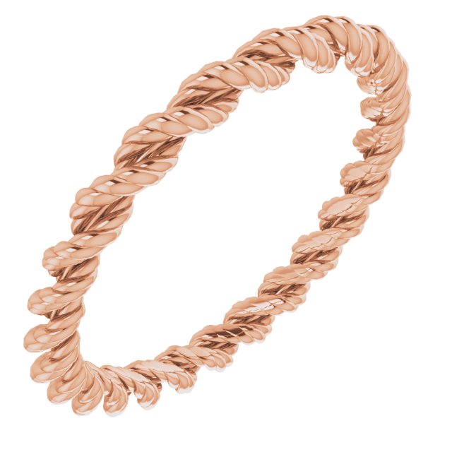 2mm rope stacking band in 14K Rose Gold