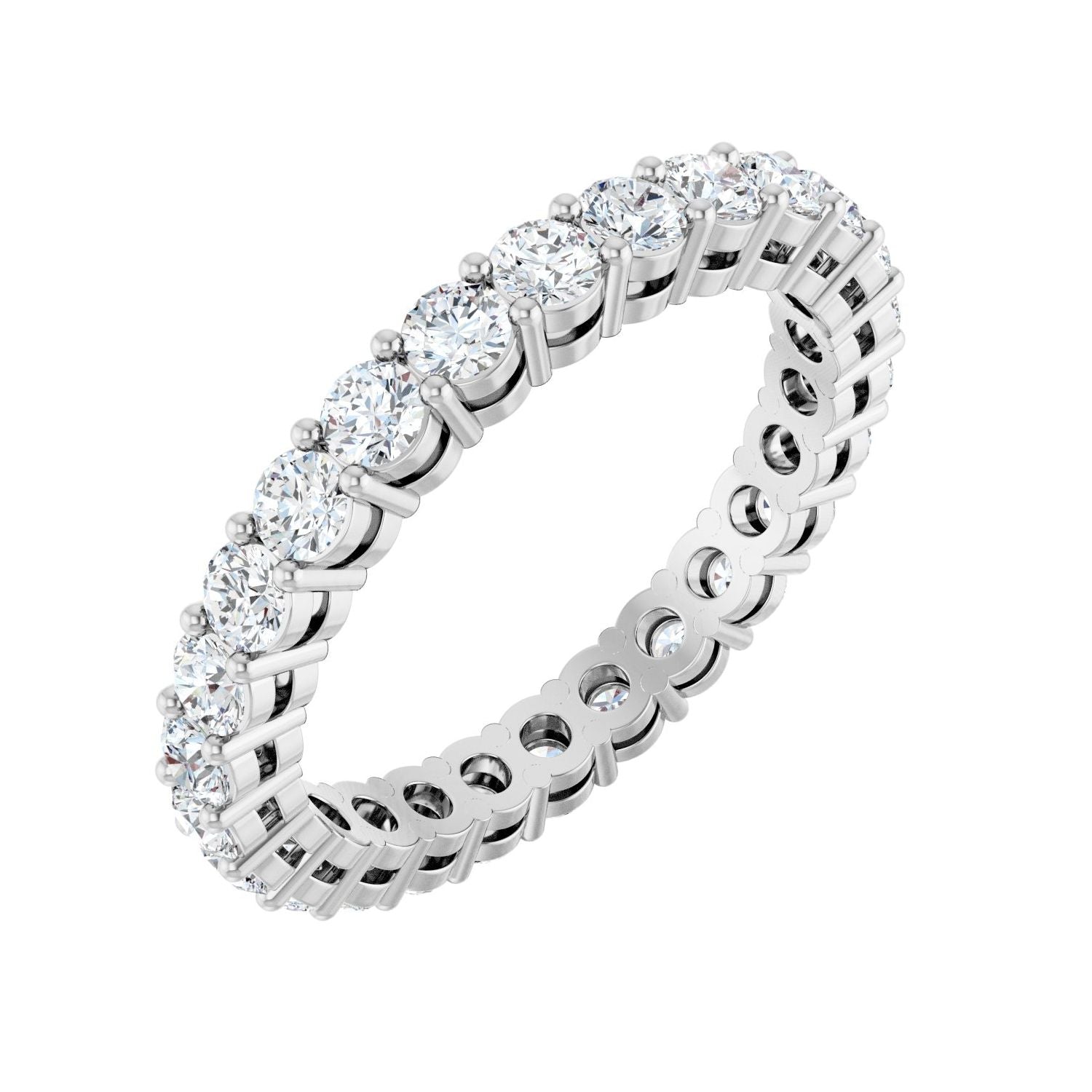 U-Prong Round Diamond Eternity Band