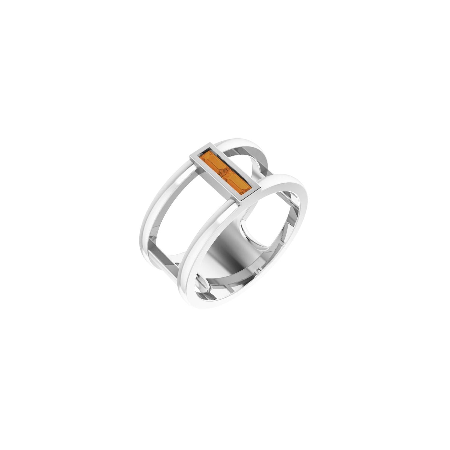 Citrine Negative-Space Ring in 14K White Gold