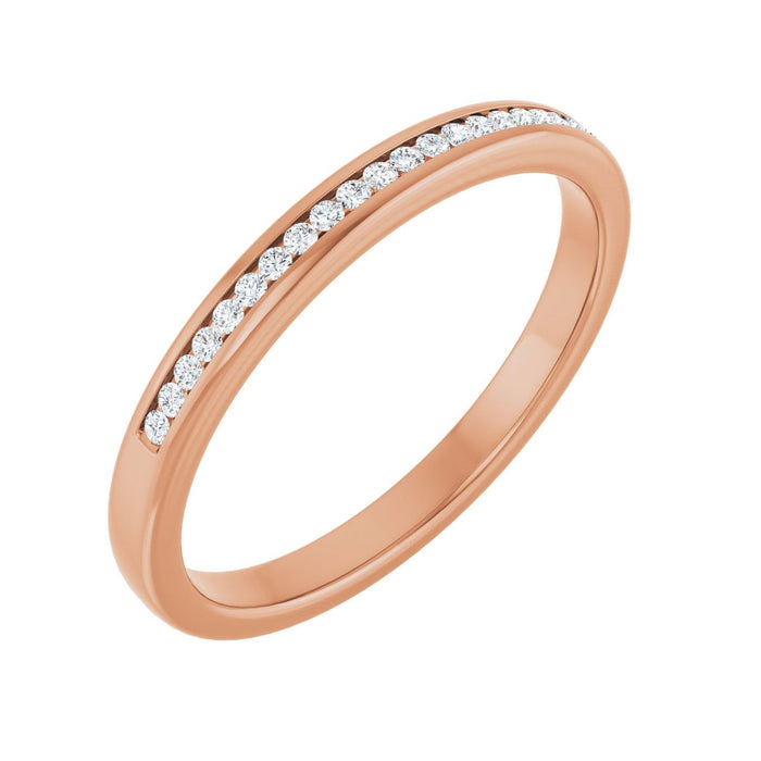 Men's Channel-Set Diamond Band in rose gold