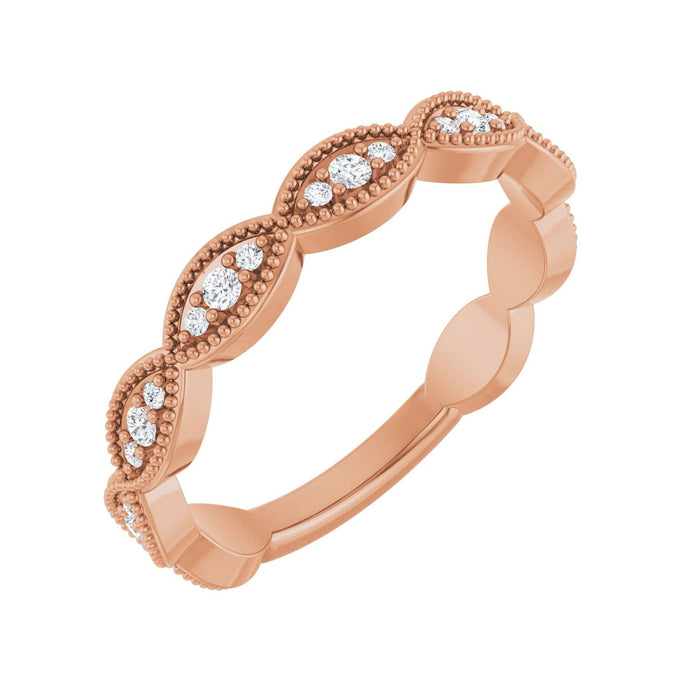 Rose Gold round diamond infinity diamond anniversary band