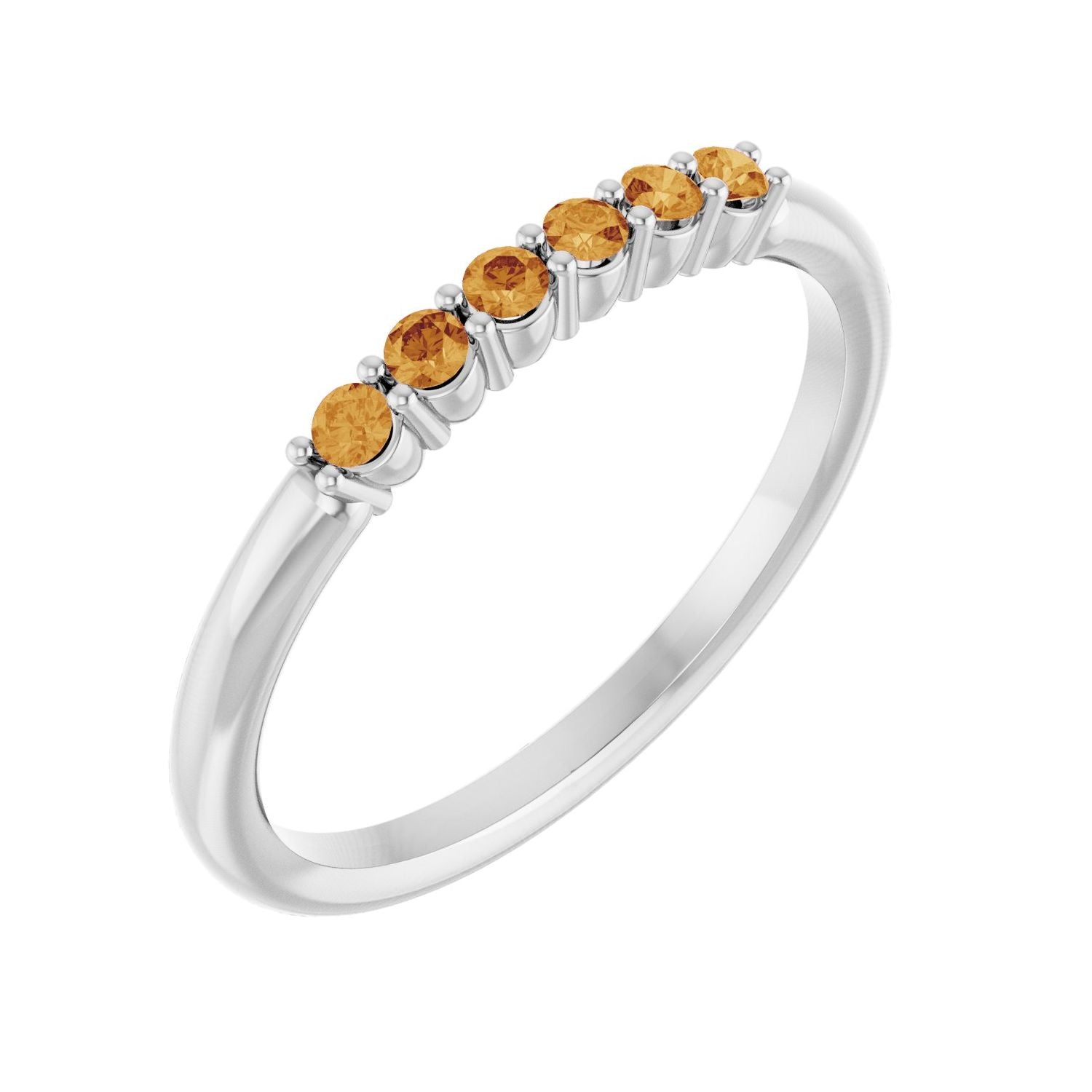 Citrine Stackable Band in 14K White Gold