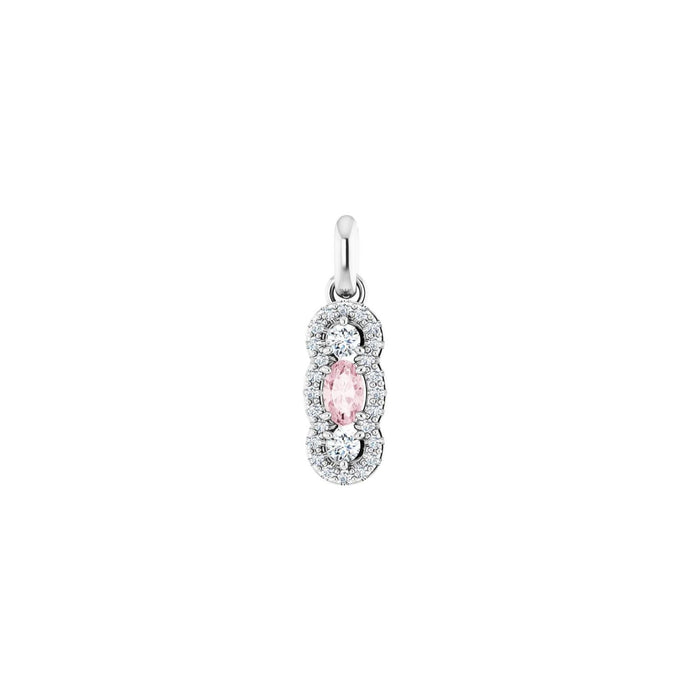 Pink Morganite & Diamond Halo Pendant (1/4 ctw)