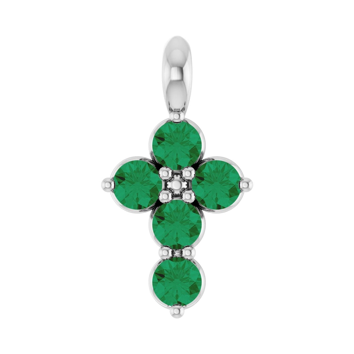 Natural Emerald Cross Pendant