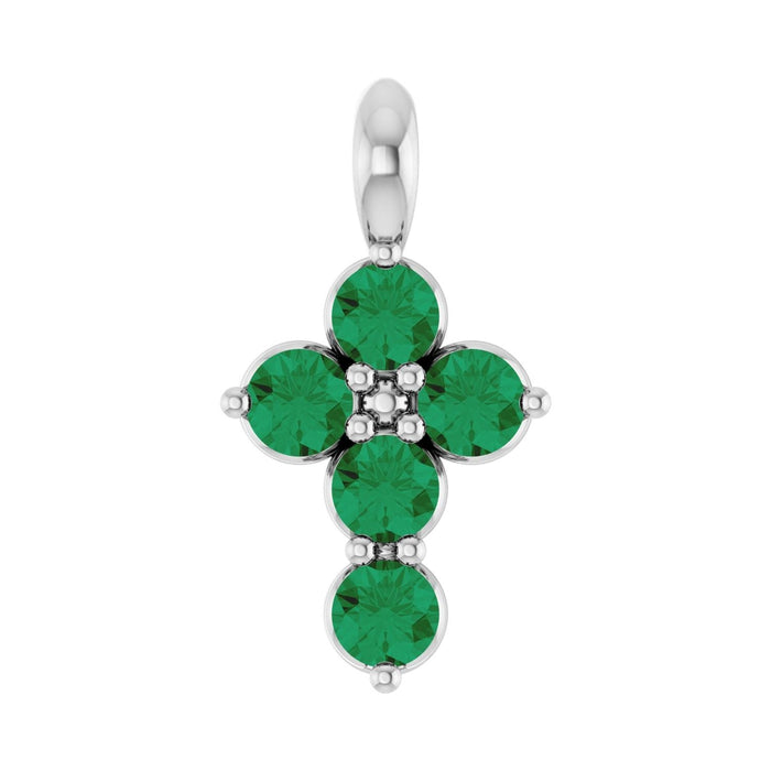 Natural Emerald Cross Pendant