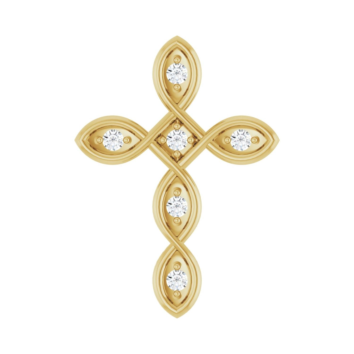 Bold Diamond Cross Pendant in 14K Yellow Gold