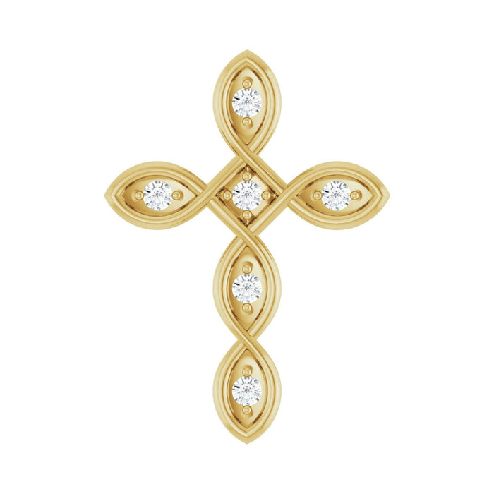 Bold Diamond Cross Pendant in 14K Yellow Gold