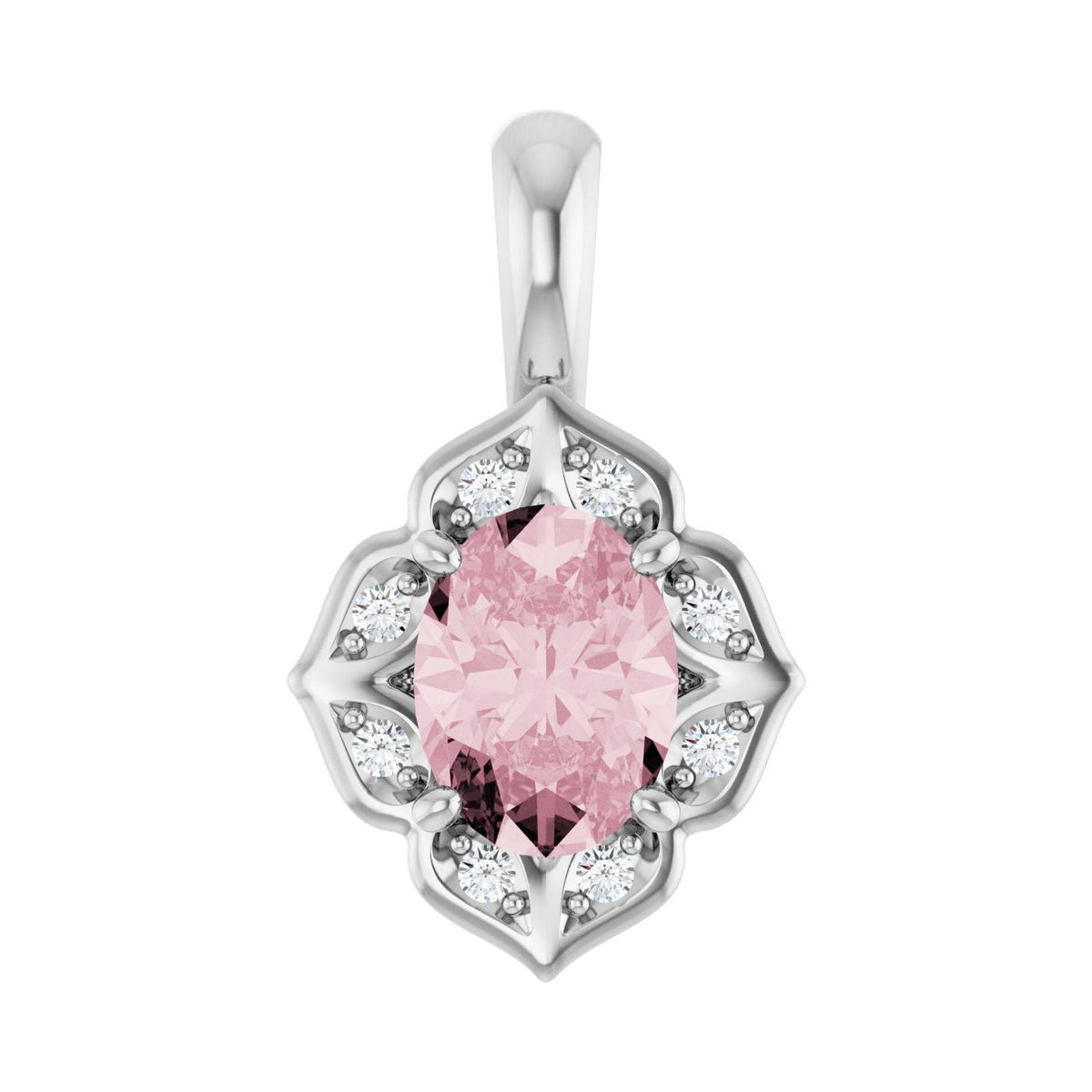 Pink Morganite Vintage Floral Pendant (0.08 ctw)