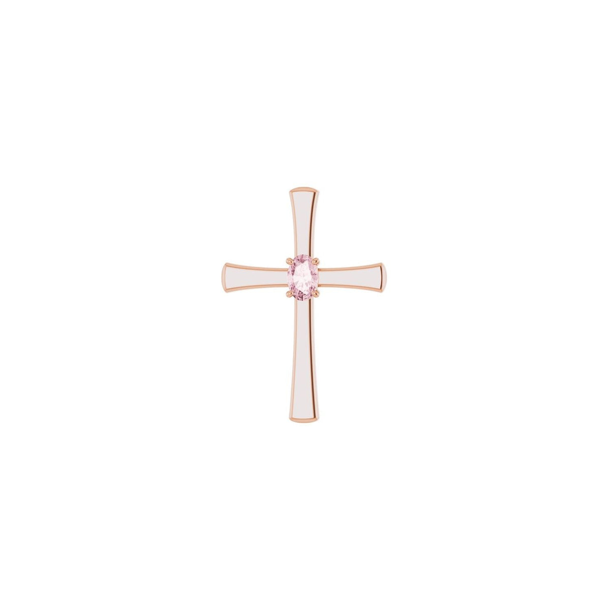 Morganite Rose Gold Cross Pendant
