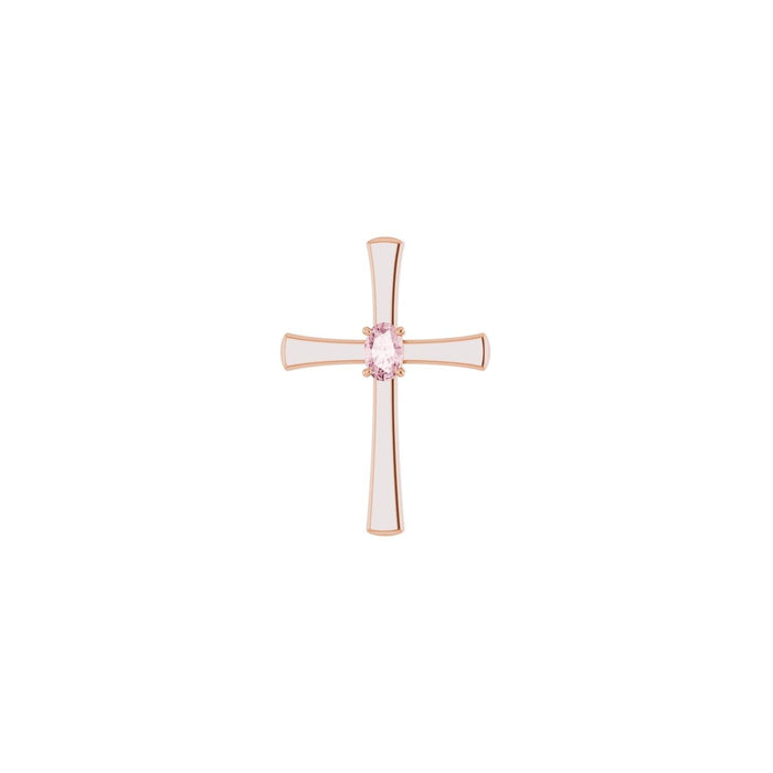 Morganite Rose Gold Cross Pendant