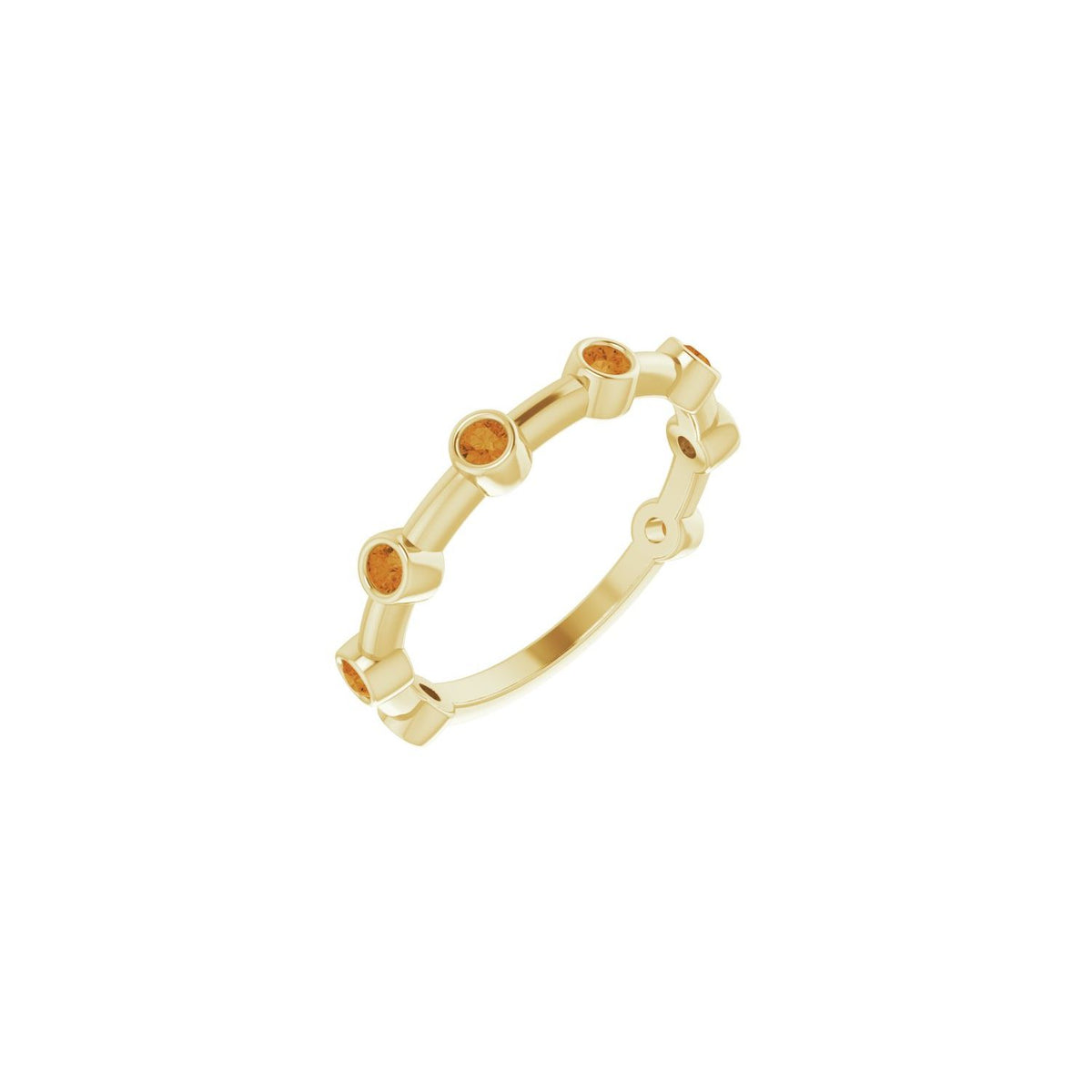 Citrine Bezel Bar Ring in 14K Yellow Gold