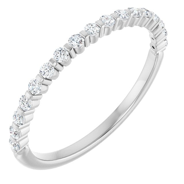 Slim Bar Channel-Set Diamond Anniversary Band in 14K White Gold