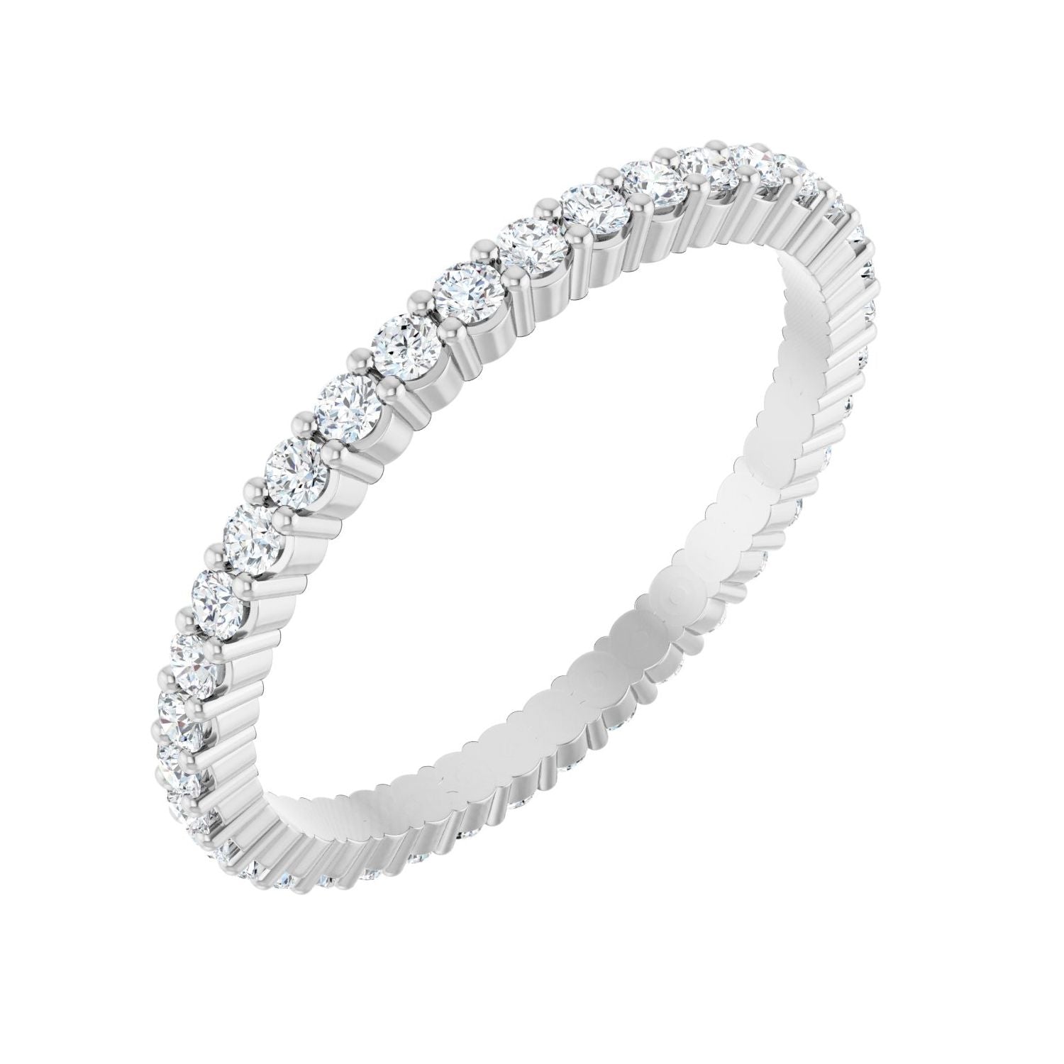 Slim Shared-Prong Round Diamond Eternity Band