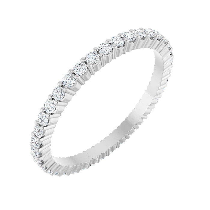 Slim Shared-Prong Round Diamond Eternity Band