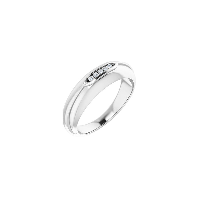 Men's Slim Channel Diamond Band in white gold