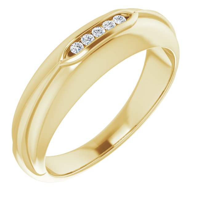Men's Slim Channel Diamond Band, .08 CTW