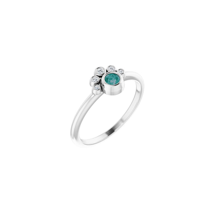 Alexandrite & .04 ctw Diamond Accent Ring in 14K White Gold
