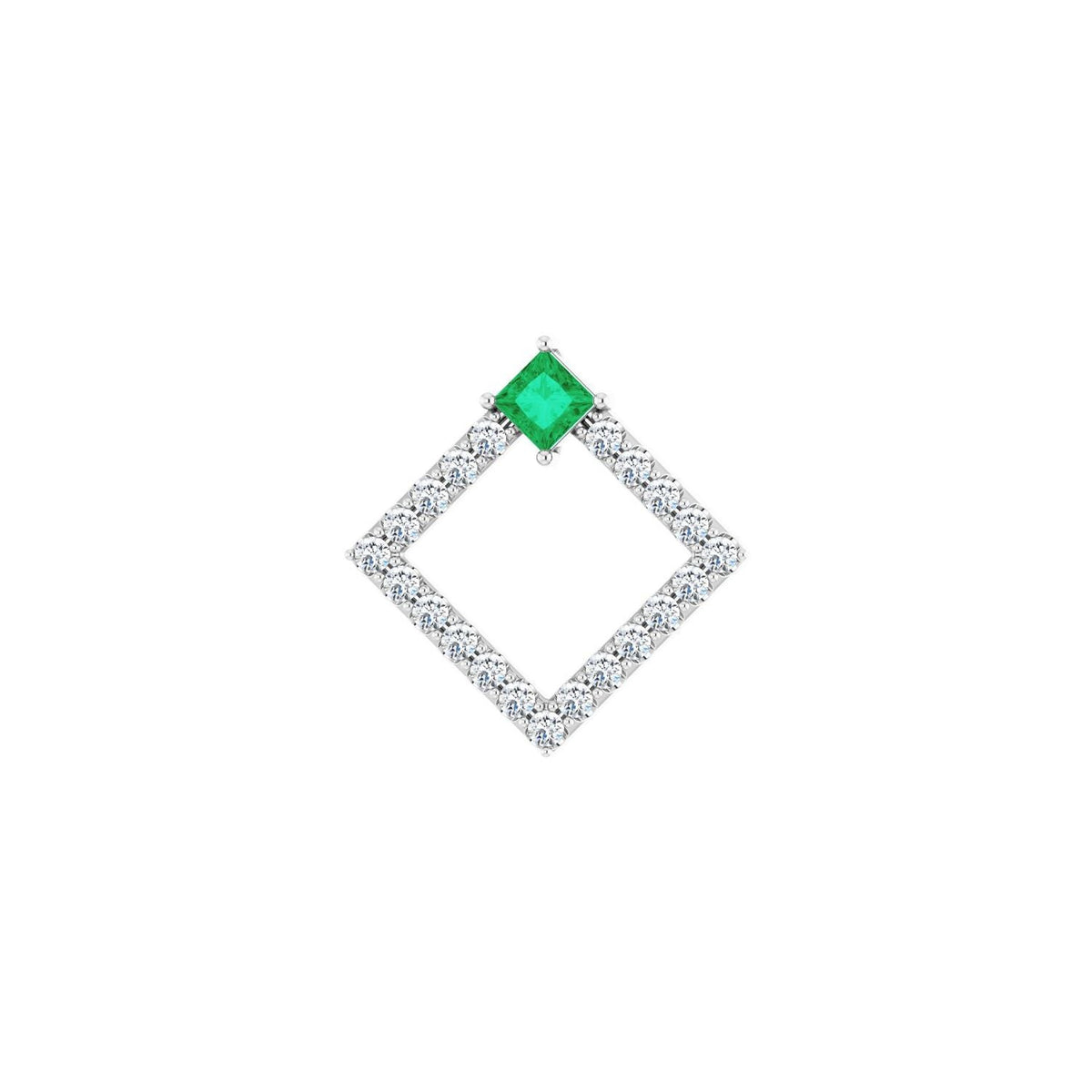 Natural Emerald & Diamond Pendant