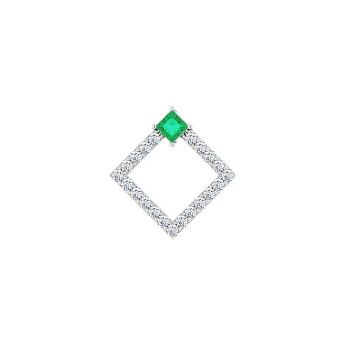 Natural Emerald & Diamond Pendant
