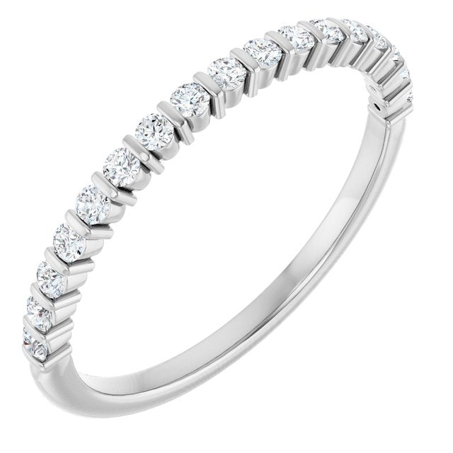 Bar Channel-Set Diamond Anniversary Band in 14K White Gold