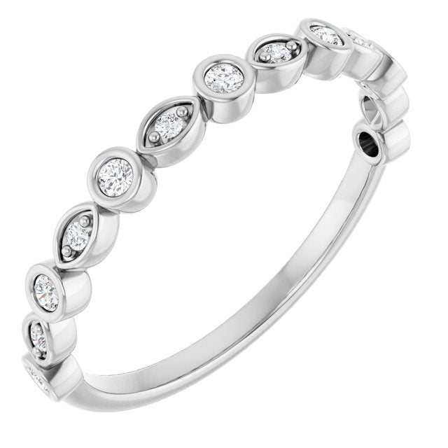 Petite Prong-Set Diamond Anniversary Band in 14K White Gold
