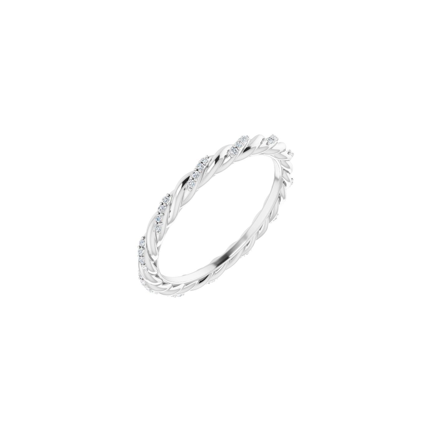 Twisted Rope Round Diamond Eternity Band