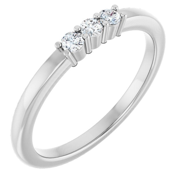 Three-Stone Diamond Anniversary Band in 14K White Gold