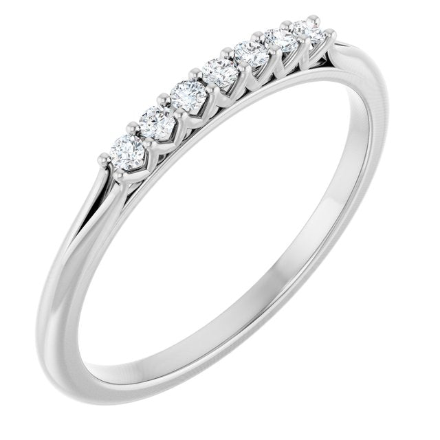 Shared-Prong Seven-Stone Diamond Anniversary Band in 14K White Gold
