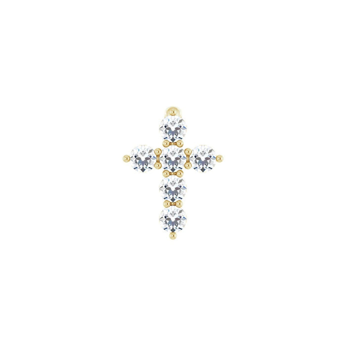 Channel-Set Diamond Cross Pendant