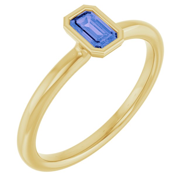 Tanzanite Stackable Ring in 14K Yellow Gold