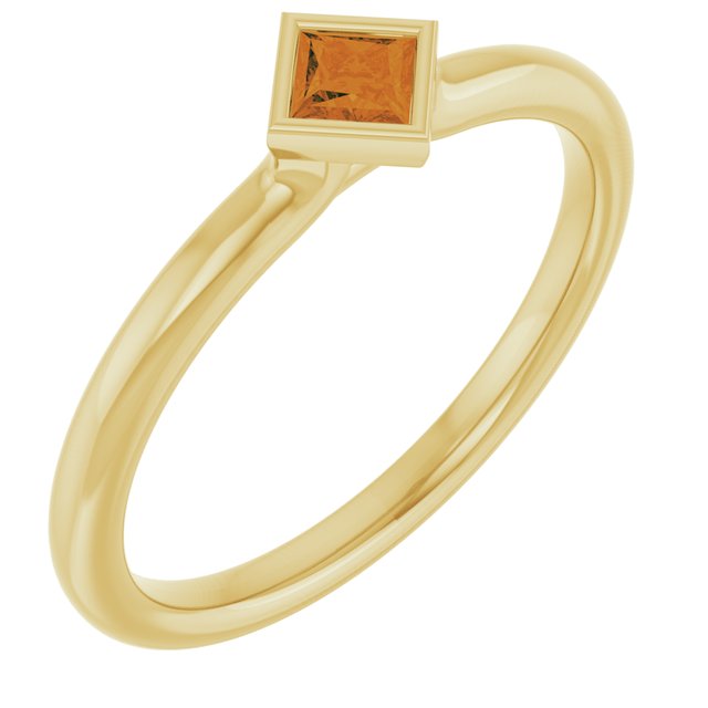Citrine Birthstone Stackable Ring in 14K Yellow Gold