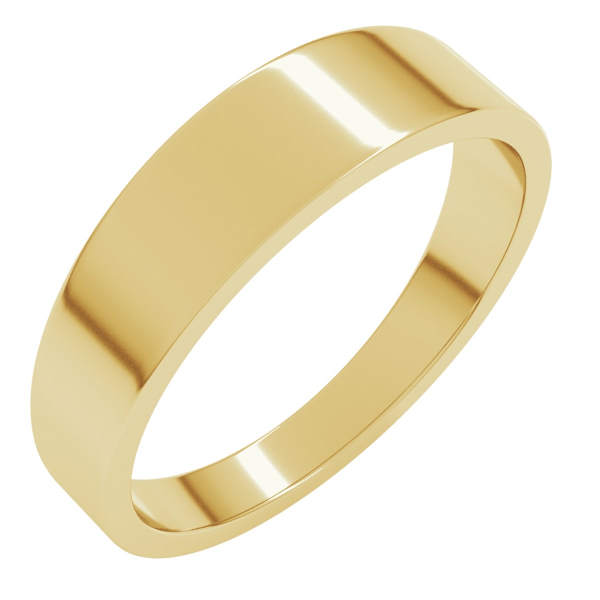 5mm flat wedding band in 14K Yellow Gold
