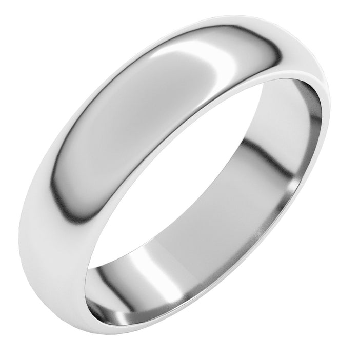 5mm half round wedding band in Platinum