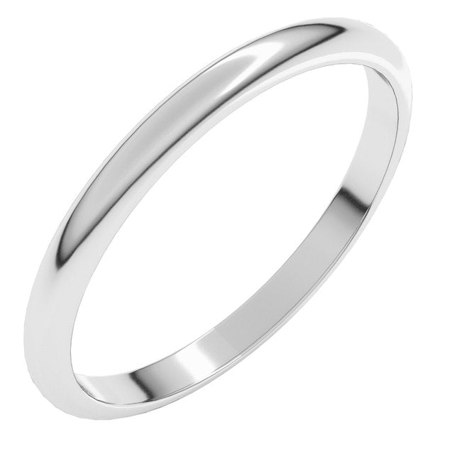 1mm half-round stacking band in 18K White Gold