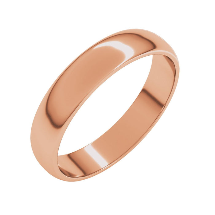 Featherweight Domed Men's Wedding Band in rose gold
