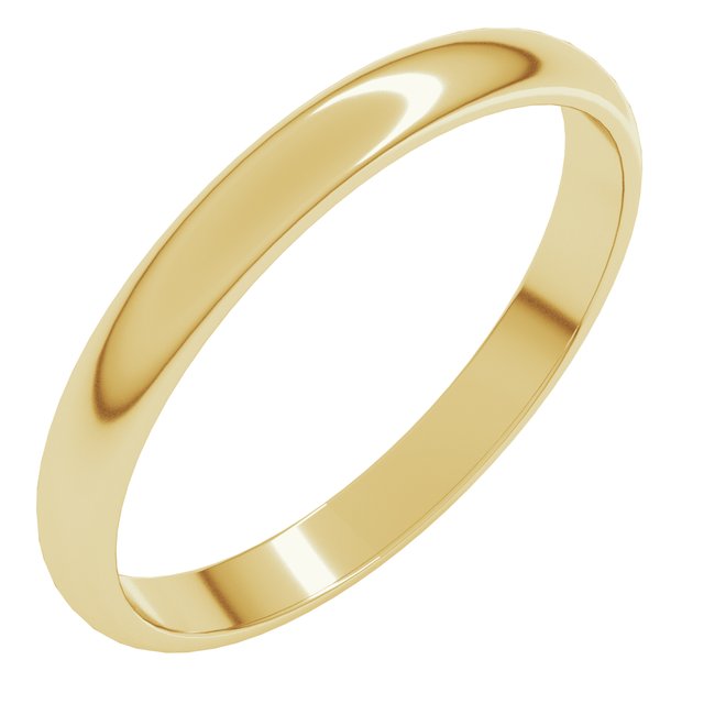 2.5mm lightweight half-round stacking band in 18K Yellow Gold