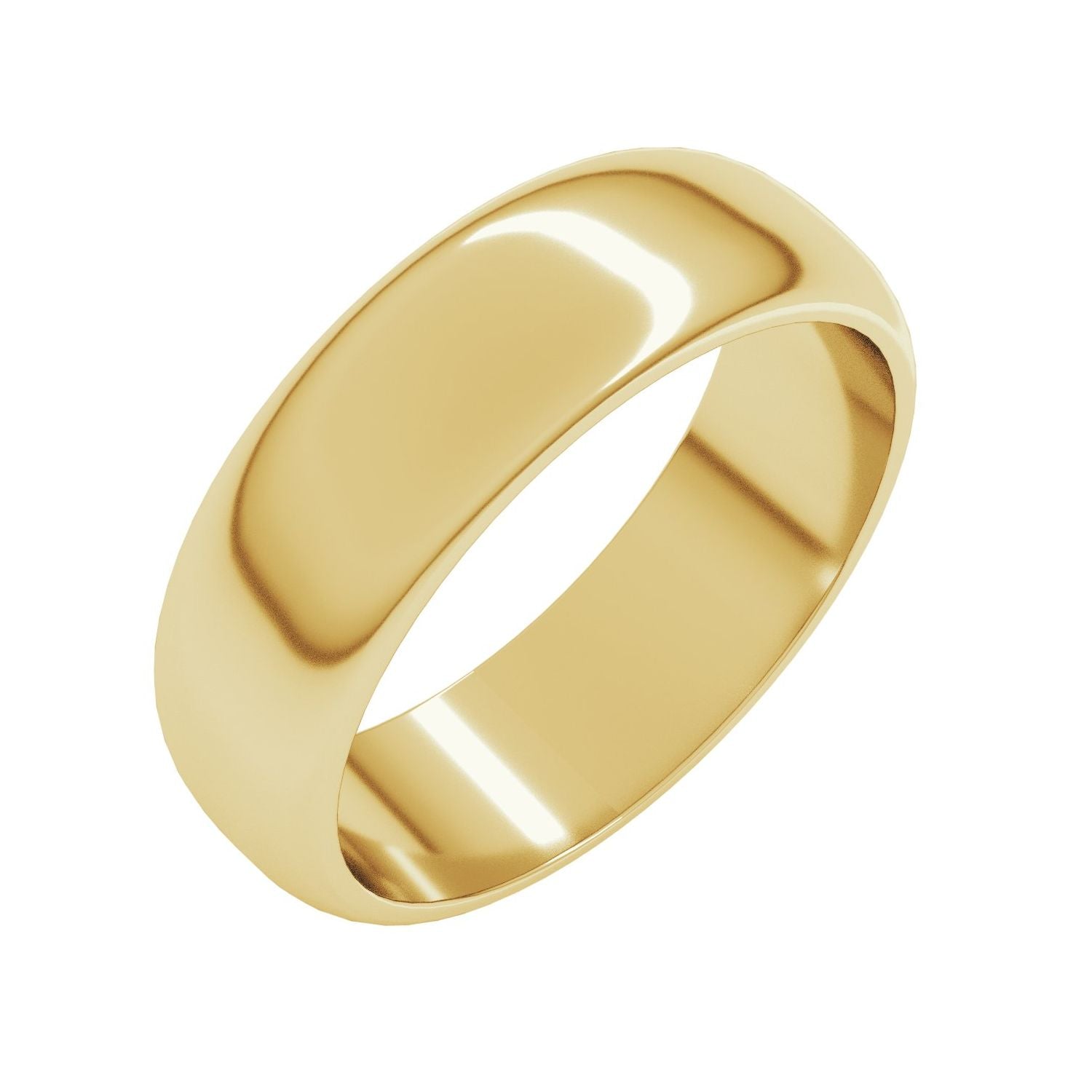 yellow gold half round band men's wedding band