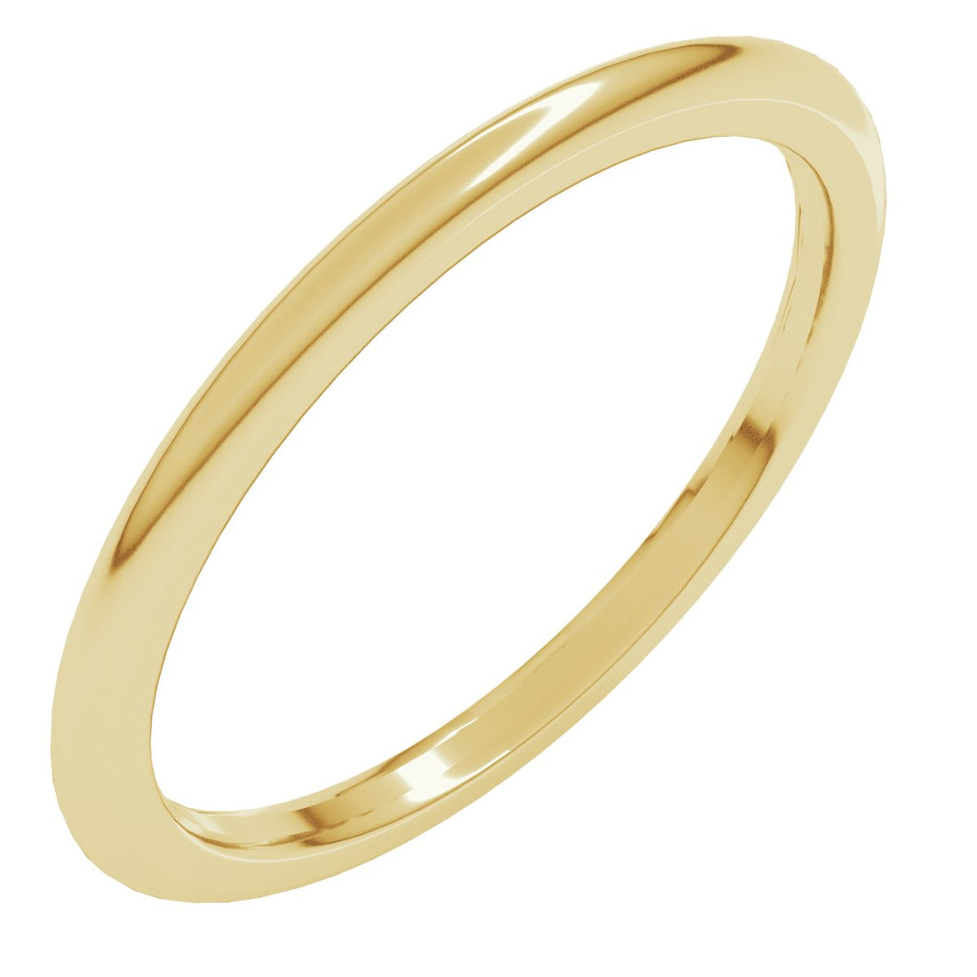 1.5mm half round wedding band in 18K Yellow Gold