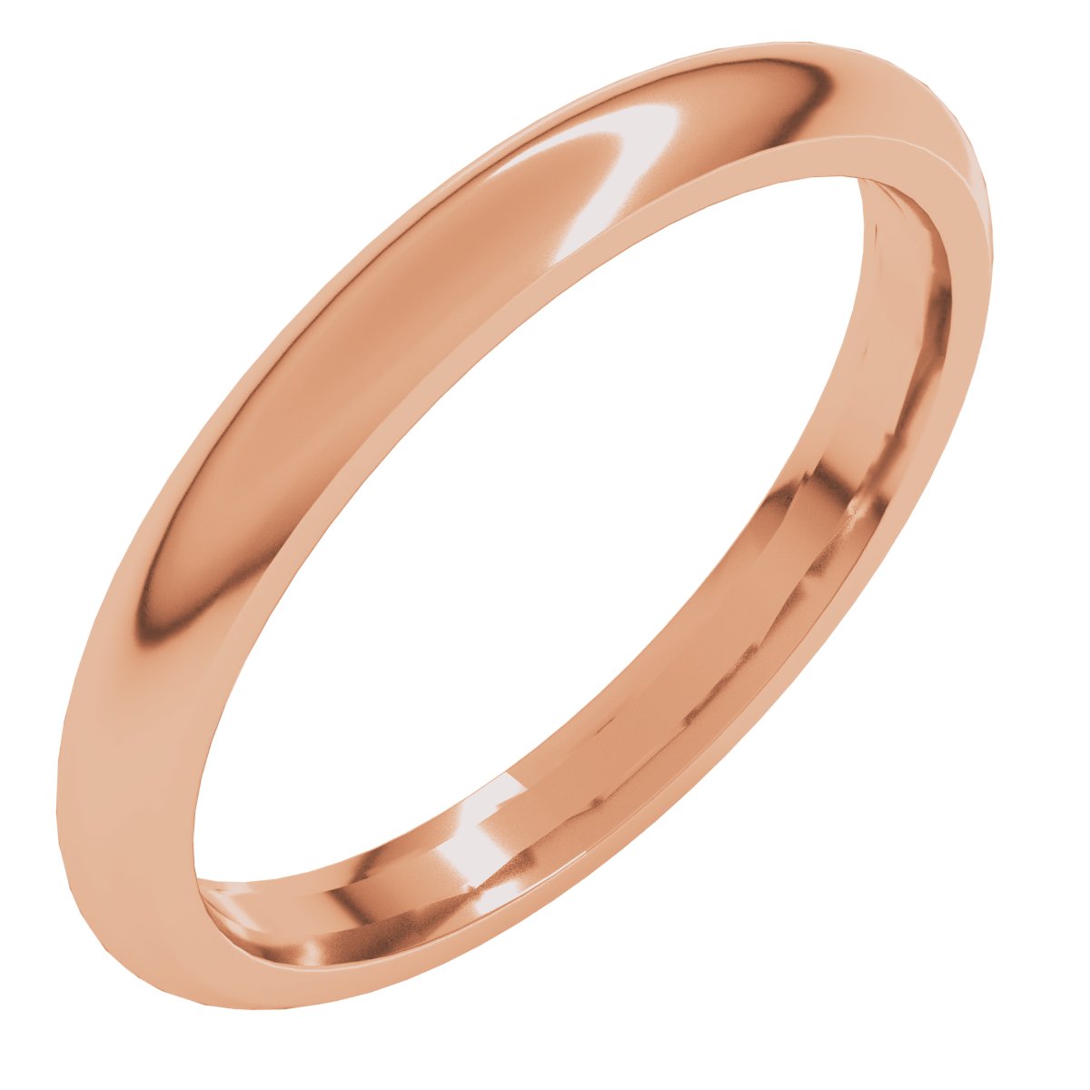 2.5mm half round wedding band in 14K Rose Gold