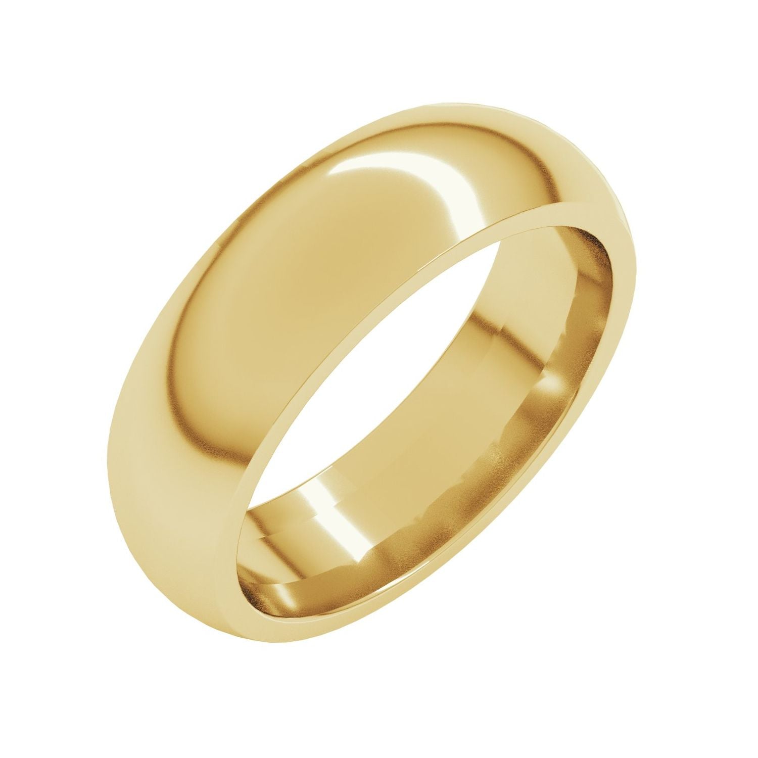 yellow gold comfort-fit half round band men's wedding band