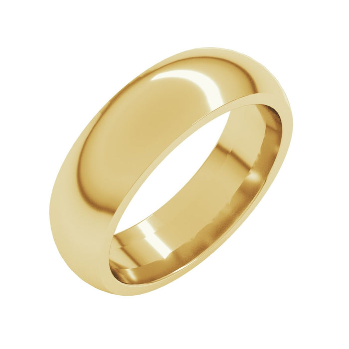 yellow gold comfort-fit half round band men's wedding band