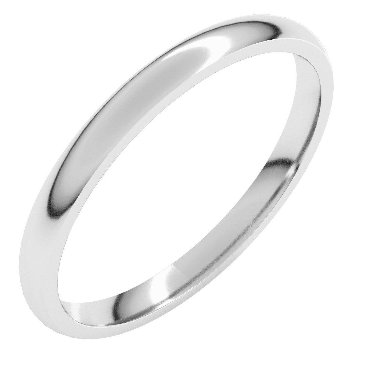2mm half round wedding band in Platinum