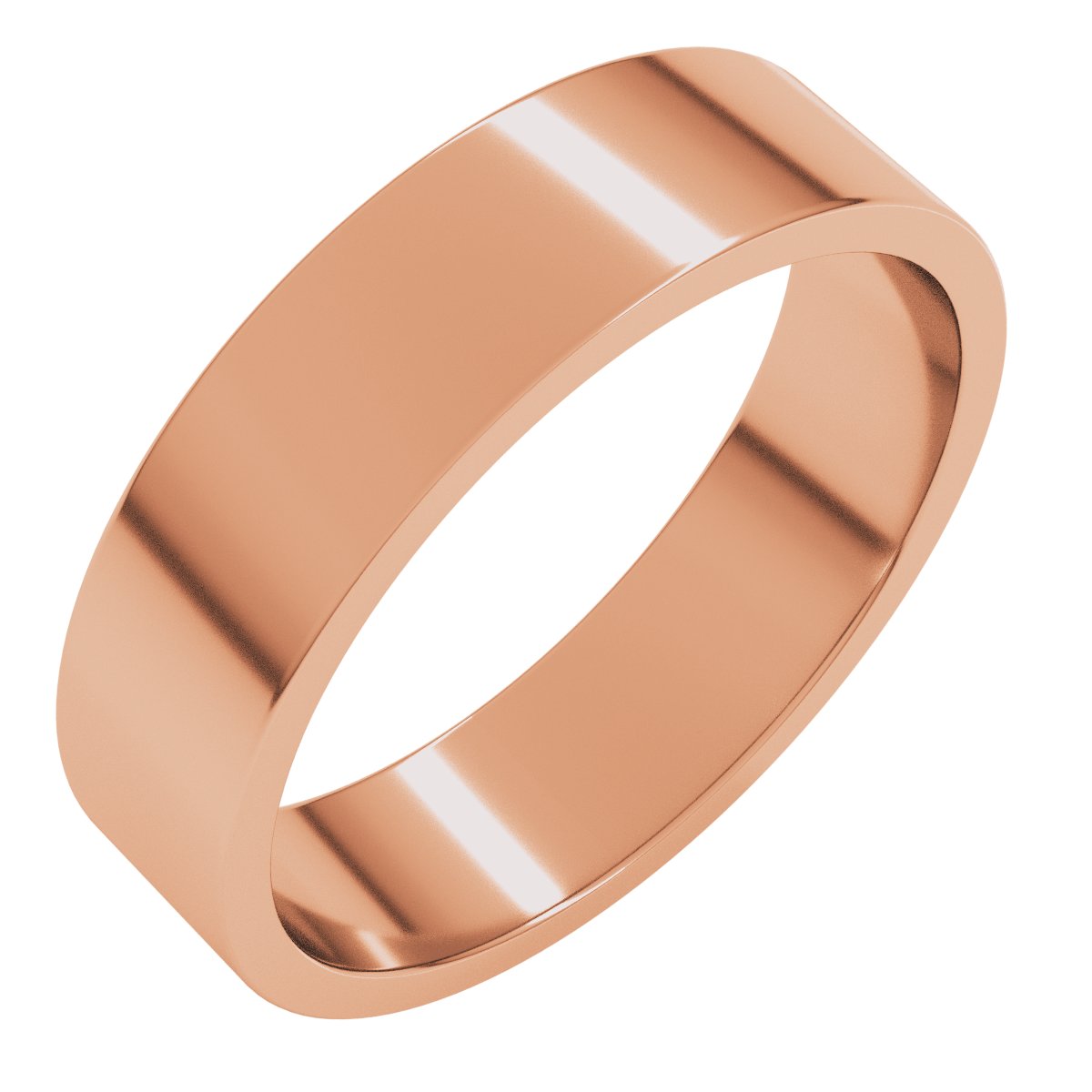 5mm flat wedding band in 14K Rose Gold
