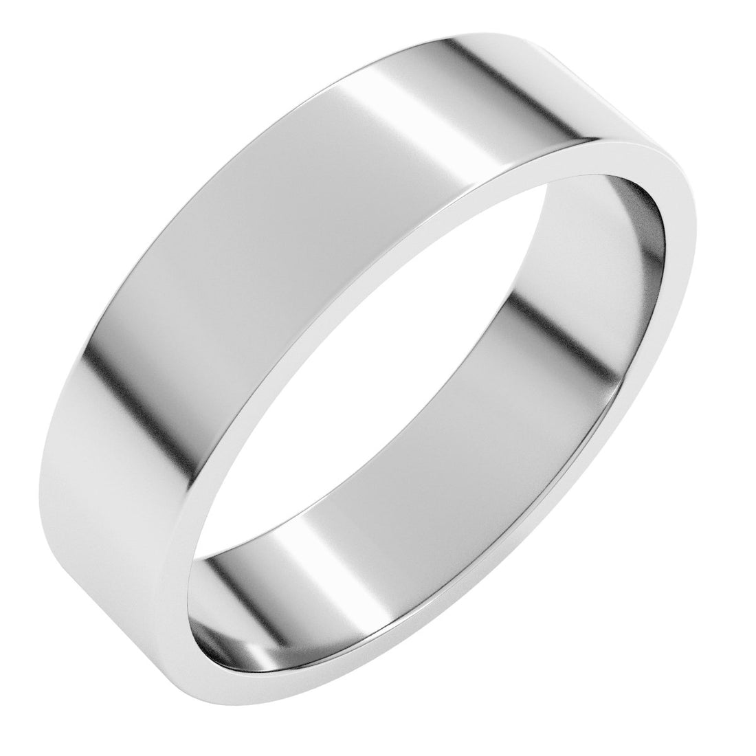 5mm flat wedding band in Platinum