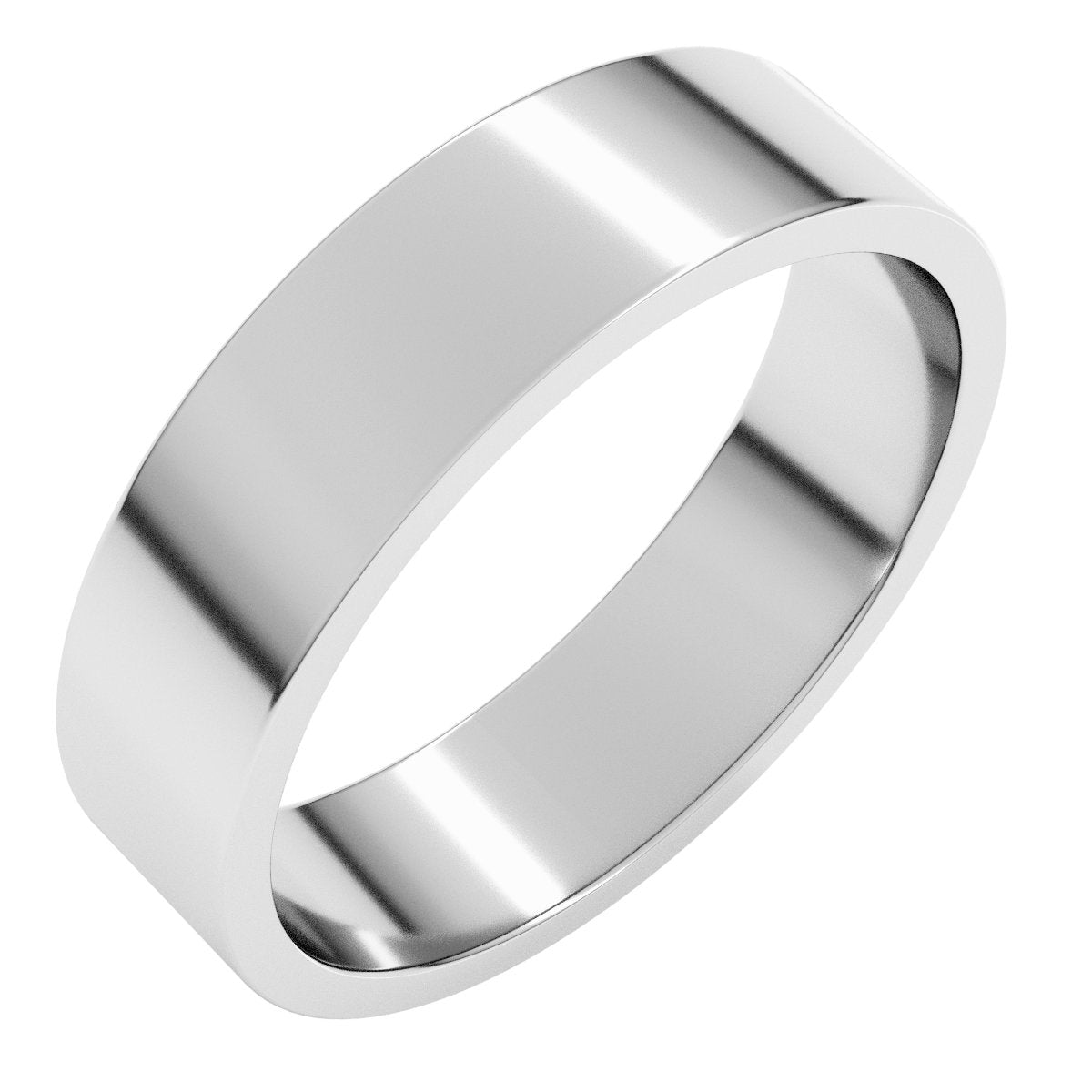 5mm flat wedding band in Platinum