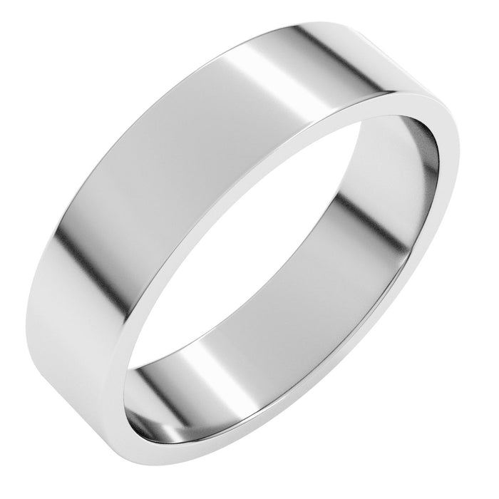 5mm flat wedding band in Platinum