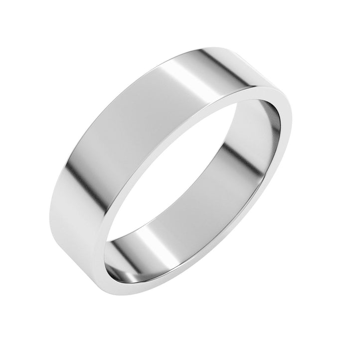 5mm Flat Wedding Band in white gold